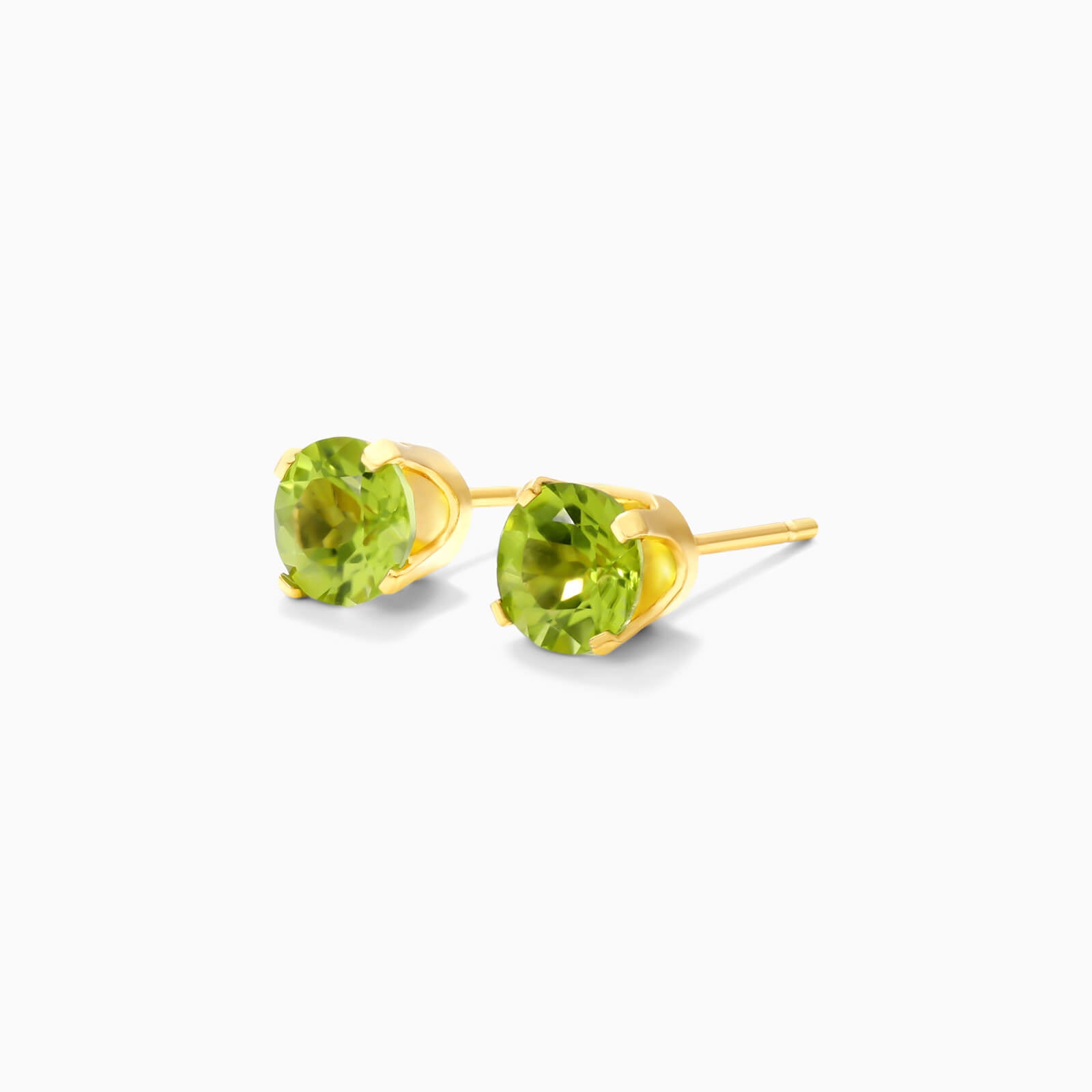 Brinco De Ouro 18k Feminino Solitario C/ Peridoto Luxo Delicado Argran