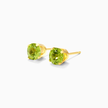 Brinco De Ouro 18k Feminino Solitario C/ Peridoto Luxo Delicado Argran
