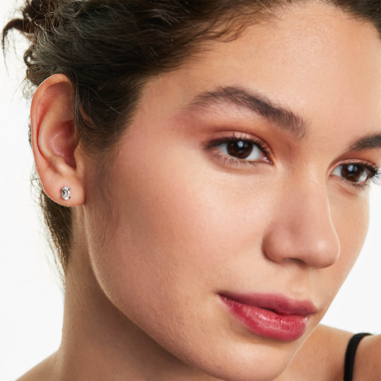 Brinco De Ouro 18k Feminino c/ Topazio Branco de Luxo Soul