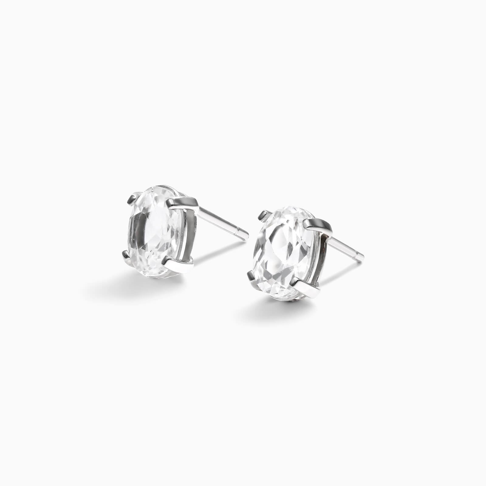 Brinco De Ouro 18k Feminino c/ Topazio Branco de Luxo Soul