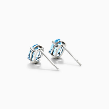 Brinco De Ouro 18k Feminino c/ Topazio Azul de Luxo Soul