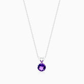 Colar Corrente Feminina em Ouro Branco 18k C/ Ametista Solitario | New | Ametista, Celestial diamonds, Colares, white | AUREA FINE JEWELRY