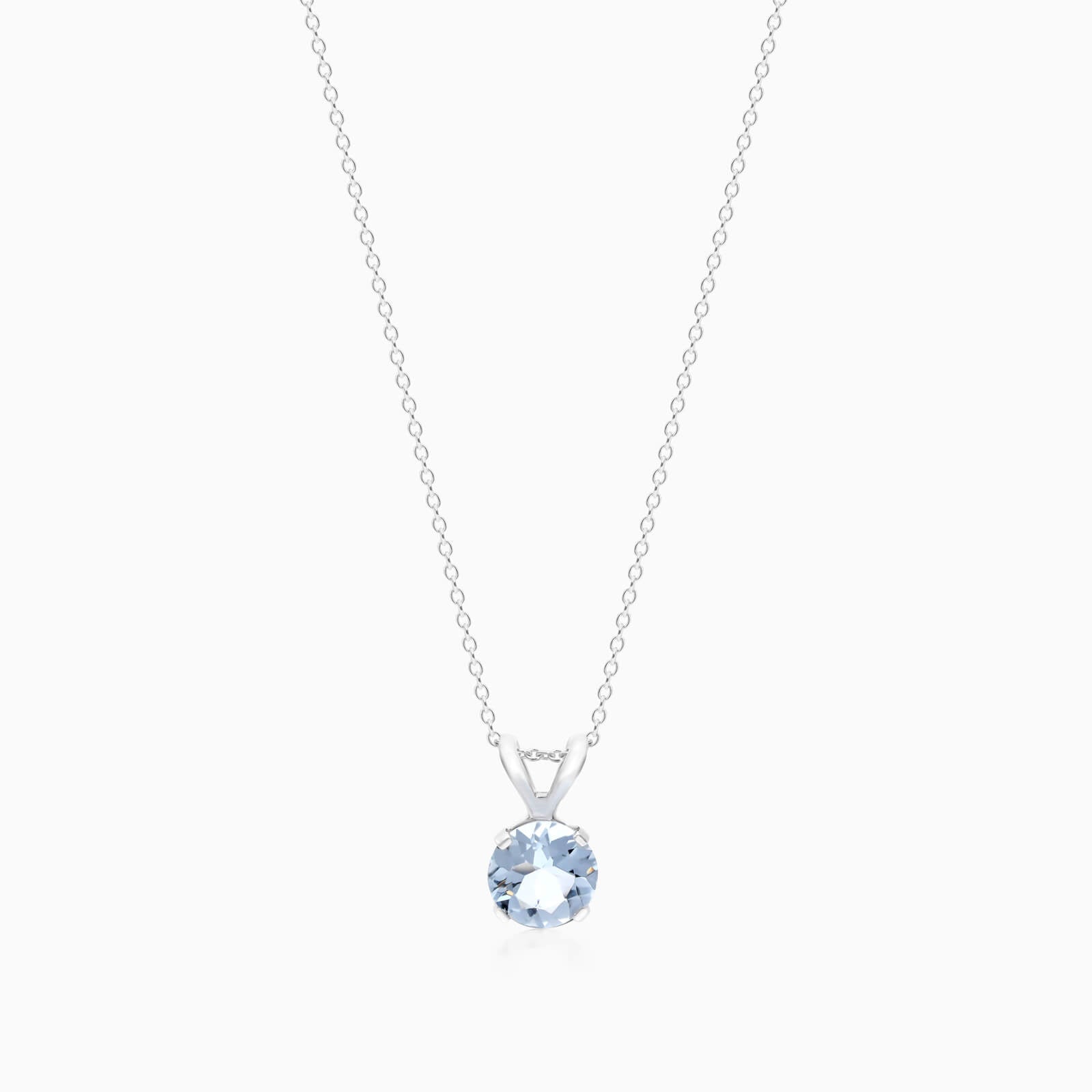 Colar Corrente Feminina em Ouro Branco 18k C/ Agua-Marinha Solitario | New | agua-marinha, Celestial diamonds, Colares, white | AUREA FINE JEWELRY