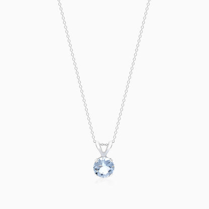 Colar Corrente Feminina em Ouro Branco 18k C/ Agua-Marinha Solitario | New | agua-marinha, Celestial diamonds, Colares, white | AUREA FINE JEWELRY