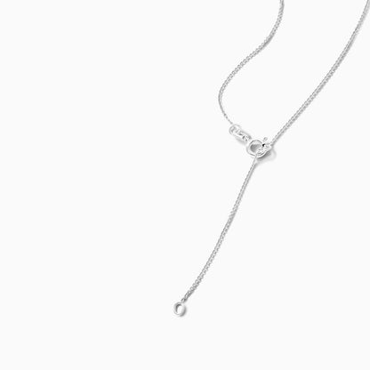 Colar Corrente Feminina em Ouro Branco 18k C/ Agua-Marinha Solitario
