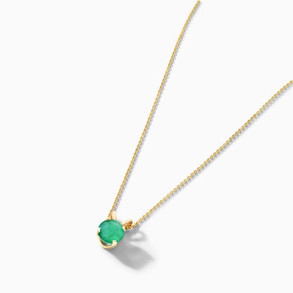 Colar Corrente Feminina em Ouro Amarelo 18k Esmeralda Solitaria