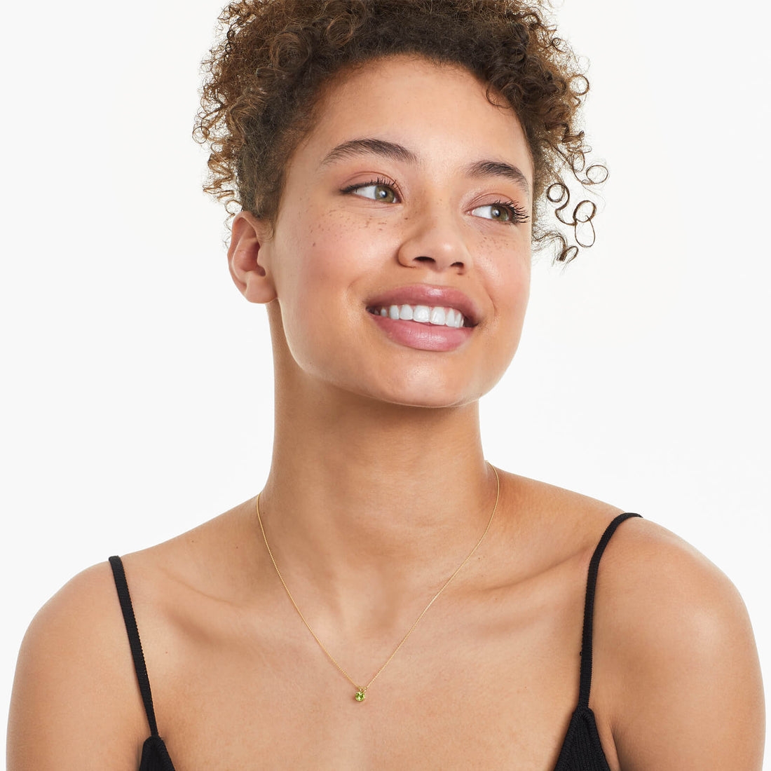 Colar Corrente Feminina em Ouro Amarelo 18k C/ Peridoto Solitario