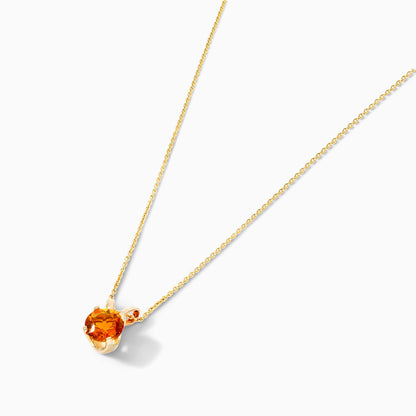 Colar Corrente Feminina em Ouro Amarelo 18k C/ Citrino Solitario