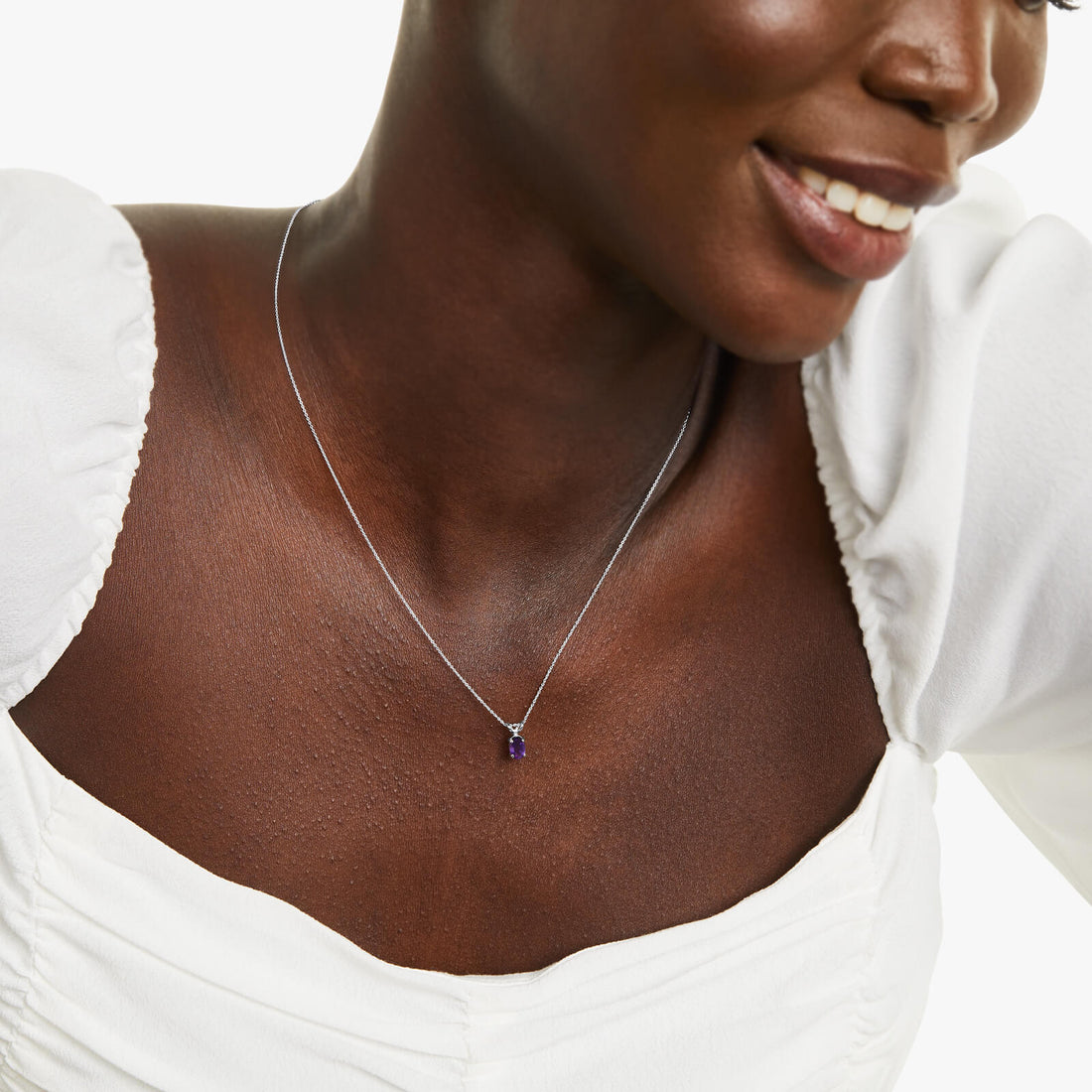 Corrente feminina em Ouro 18k ponto de luz ametista Luxo