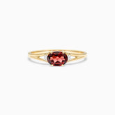 Anel De Ouro 18k iSabel C/ Granada Solitario e Diamantes | New | Anéis, diamante, rubi, yellow | AUREA FINE JEWELRY