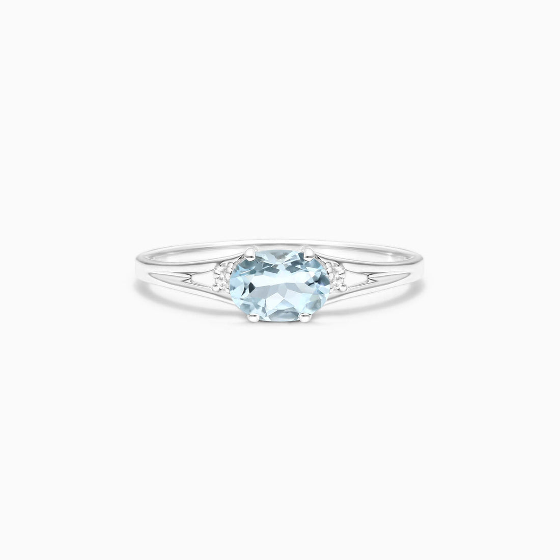 Anel De Ouro 18k iSabel C/ Agua-Marinha Solitario e Diamantes | New | agua-marinha, anel-de-noivado, Anéis, diamante, white | AUREA FINE JEWELRY