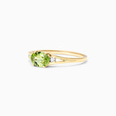 Anel De Ouro 18k iSabel C/ Peridoto Solitario e Diamantes - AUREA FINE JEWELRY