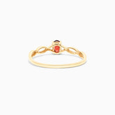 Anel De Ouro 18k Pedra Preciosa Granada Solitario de Luxo - AUREA FINE JEWELRY