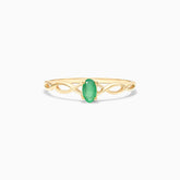 Anel De Ouro 18k Pedra Preciosa Esmeralda Solitario de Luxo | New | anel-de-noivado, Anéis, Esmeralda, noivado, yellow | AUREA FINE JEWELRY