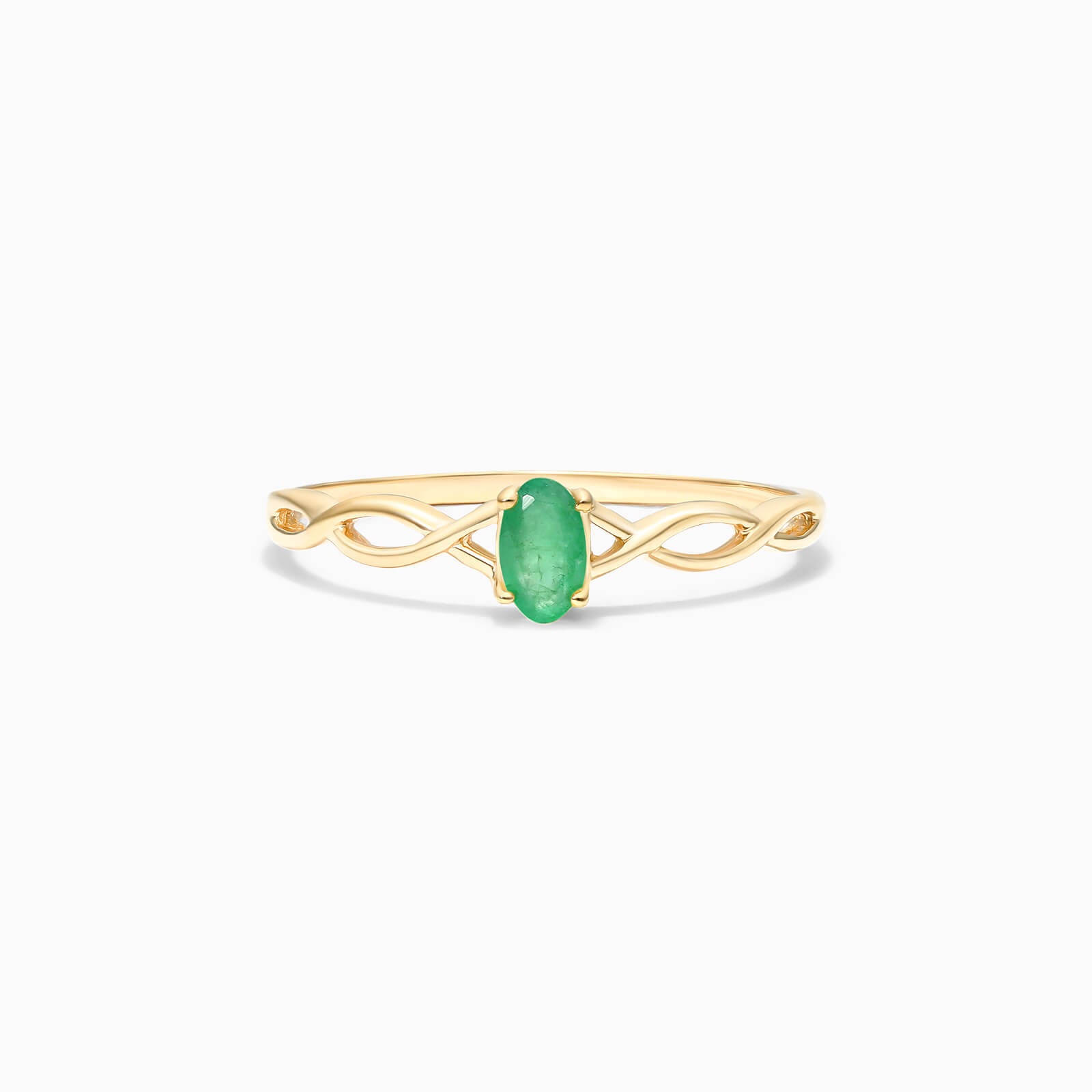 Anel De Ouro 18k Pedra Preciosa Esmeralda Solitario de Luxo | New | anel-de-noivado, Anéis, Esmeralda, noivado, yellow | AUREA FINE JEWELRY