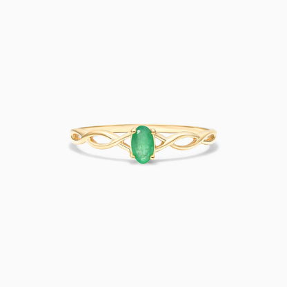 Anel De Ouro 18k Pedra Preciosa Esmeralda Solitario de Luxo | New | anel-de-noivado, Anéis, Esmeralda, noivado, yellow | AUREA FINE JEWELRY