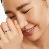 Anel De Ouro 18k Pedra Preciosa Safira Azul Solitario de Luxo - AUREA FINE JEWELRY