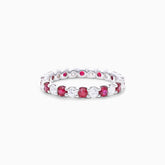 Anel Eternidade De Ouro 18k C/ Diamantes Brilhantes e Rubi | New | Aparadores, diamante, rubi, white | AUREA FINE JEWELRY