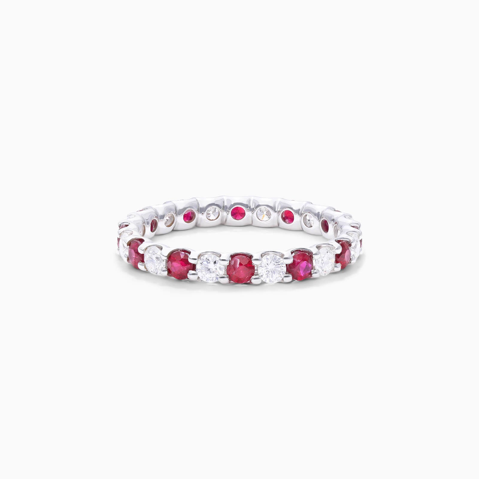Anel Eternidade De Ouro 18k C/ Diamantes Brilhantes e Rubi | New | Aparadores, diamante, rubi, white | AUREA FINE JEWELRY