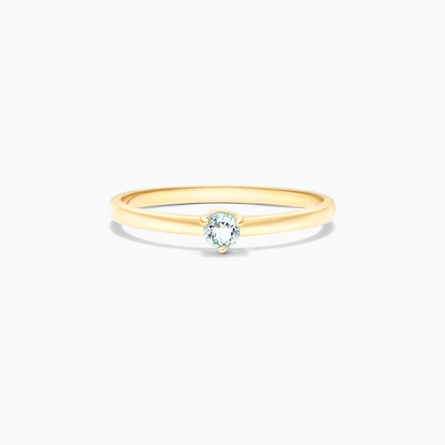 Anel De Ouro 18k Petite Agua-Marinha Solitario Delicado Luxo | New | agua-marinha, anel-de-noivado, Anéis, noivado, SIMUL, yellow | AUREA FINE JEWELRY