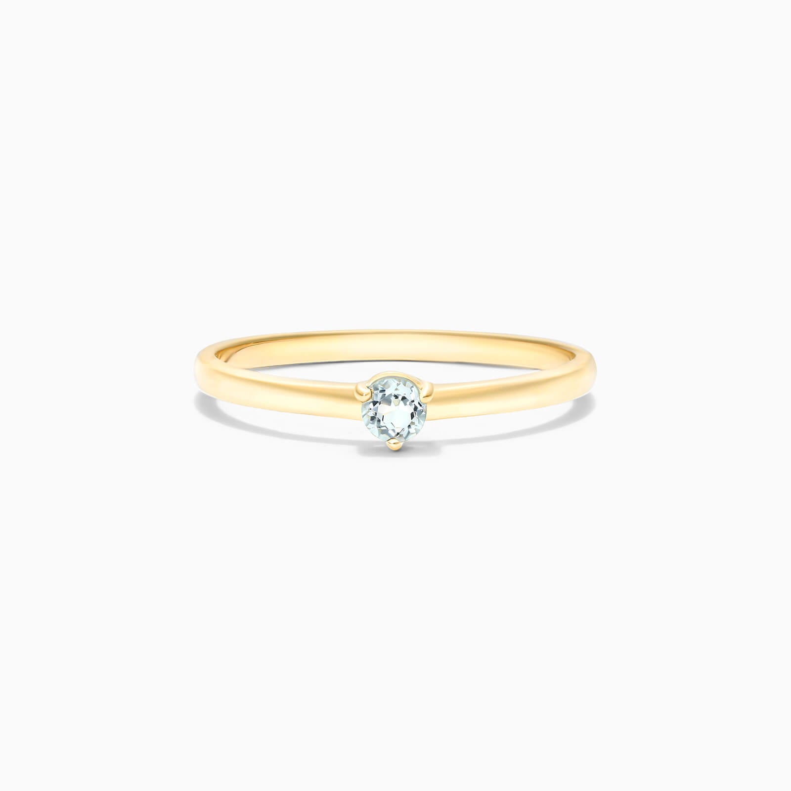 Anel De Ouro 18k Petite Agua-Marinha Solitario Delicado Luxo | New | agua-marinha, anel-de-noivado, Anéis, noivado, SIMUL, yellow | AUREA FINE JEWELRY