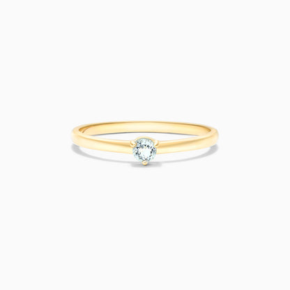 Anel De Ouro 18k Petite Agua-Marinha Solitario Delicado Luxo | New | agua-marinha, anel-de-noivado, Anéis, noivado, SIMUL, yellow | AUREA FINE JEWELRY