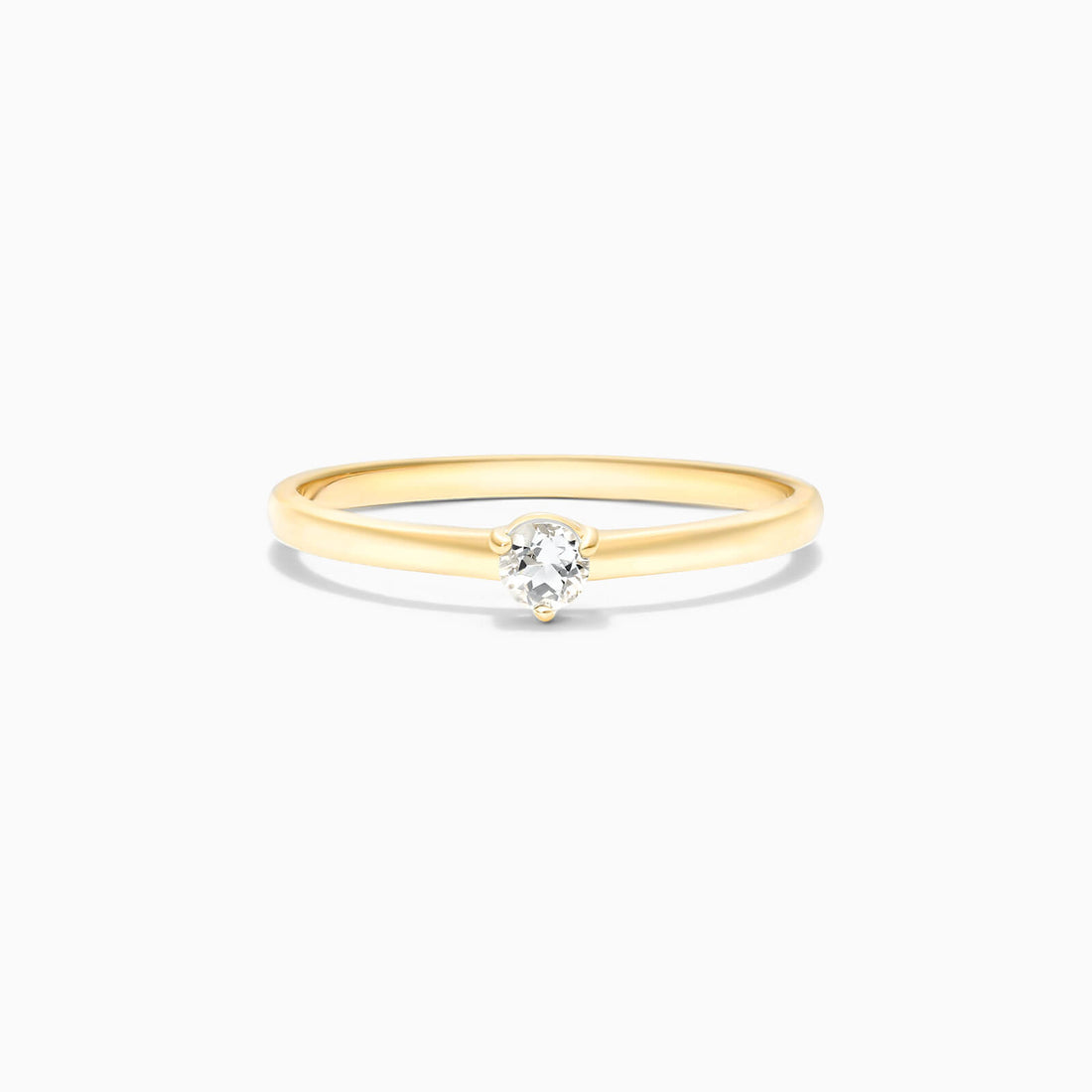 Anel De Ouro 18k Petite Topazio Branco Solitario Delicado Luxo | New | anel-de-noivado, Anéis, noivado, Topazio, yellow | AUREA FINE JEWELRY