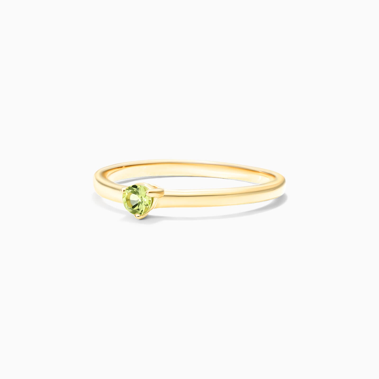 Anel De Ouro 18k Petite Peridoto Solitario Delicado Luxo