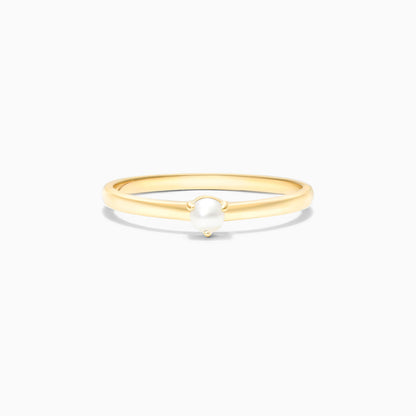 Anel De Perola Solitario em Ouro Amarelo 18k | New | Anéis, noivado, perola, yellow | AUREA FINE JEWELRY
