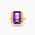 Anel De Moldura em Ouro 18k c/ Ametista Solitario de Luxo | New | Ametista, anel-de-noivado, Anéis, noivado, yellow | AUREA FINE JEWELRY