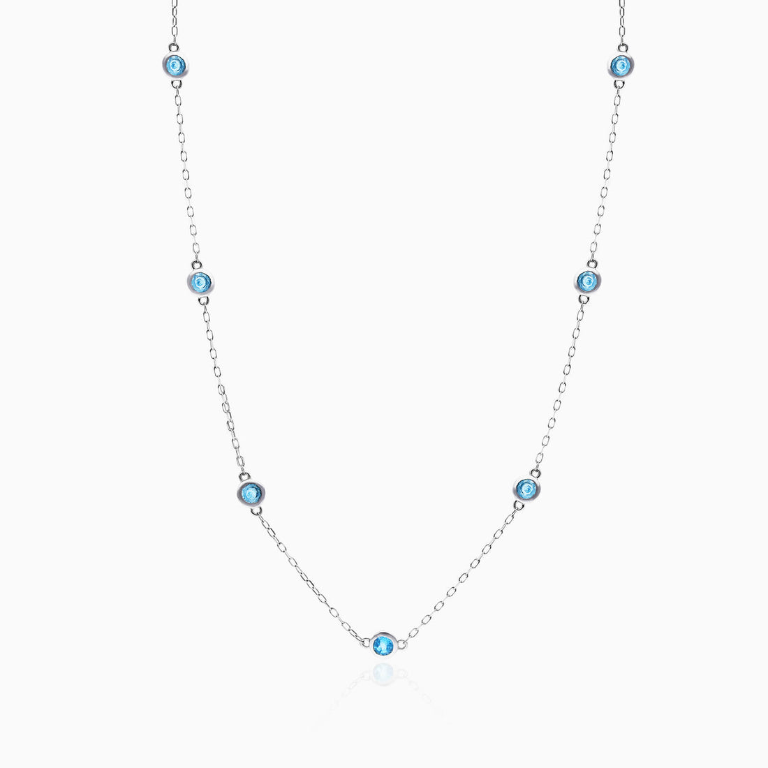 Corrente de Ouro Feminina 18k C/ Topazio Azul Coleçao Scarlat | New | Celestial diamonds, Colares, Topazio, white | AUREA FINE JEWELRY