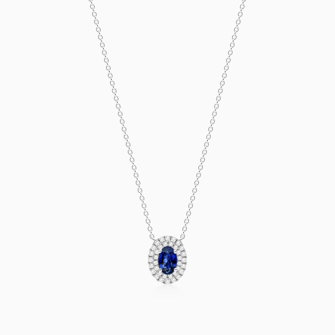 Corrente feminina em Ouro 18k diamantes e safira Luxo