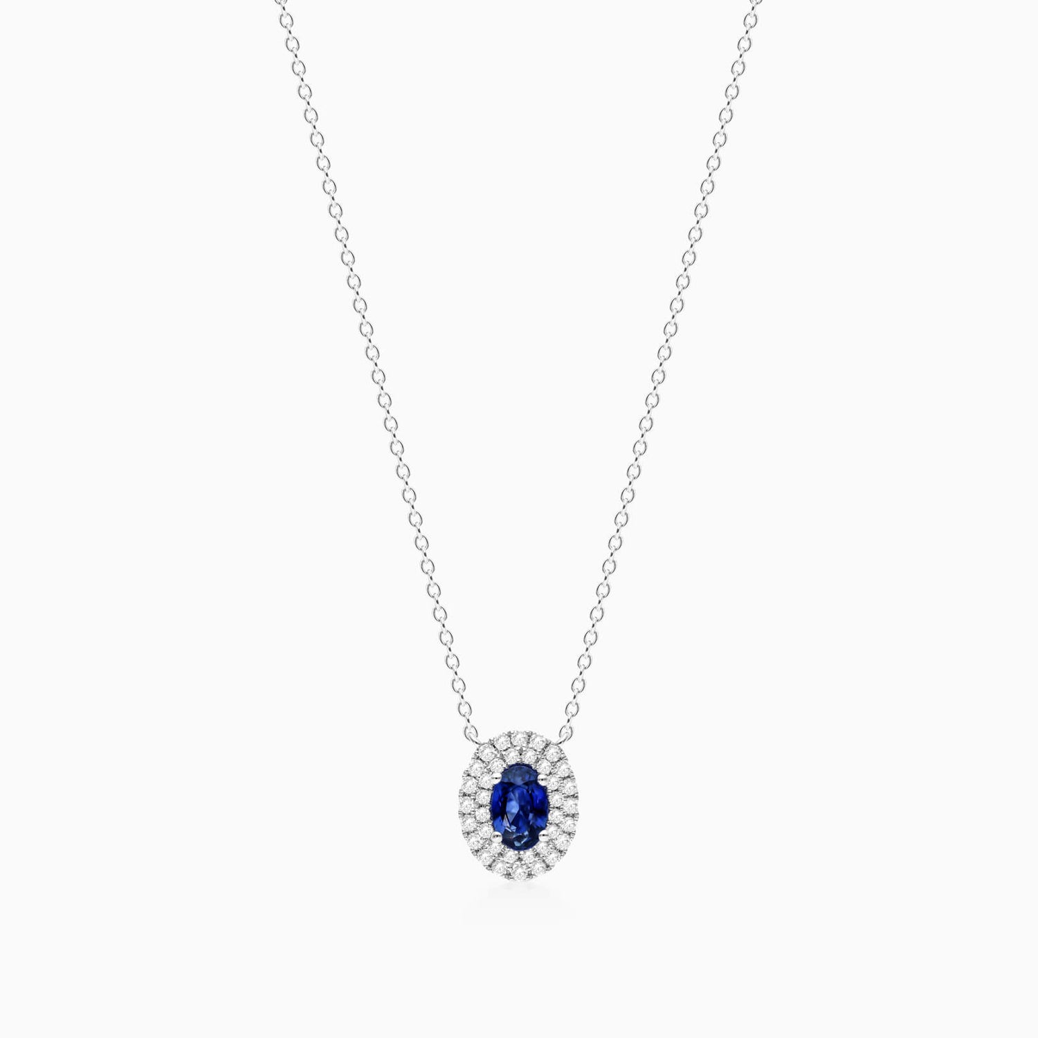 Corrente feminina em Ouro 18k diamantes e safira Luxo