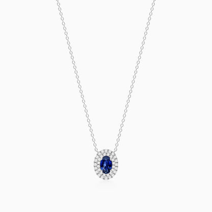 Corrente feminina em Ouro 18k diamantes e safira Luxo