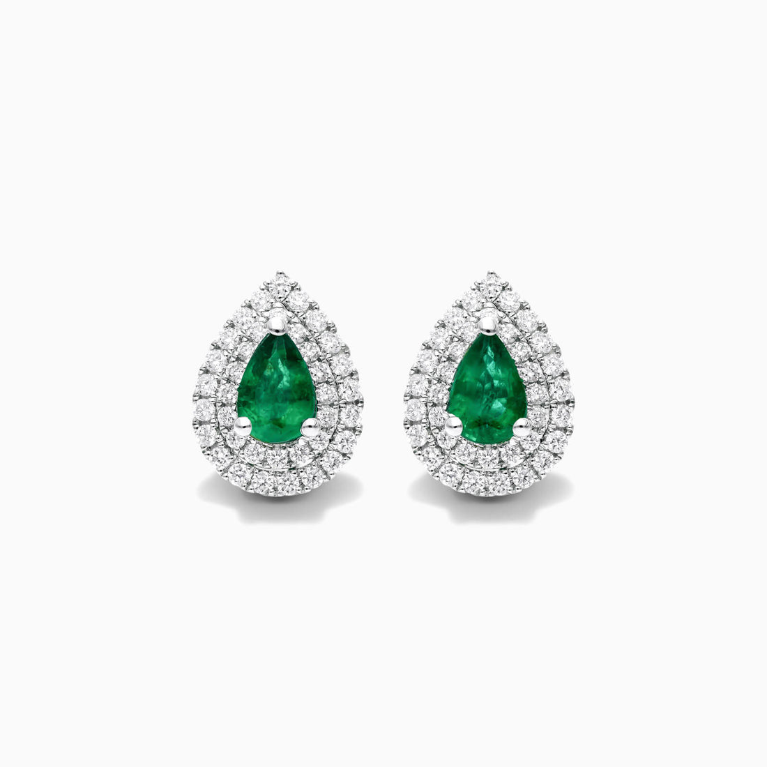 Brinco De Ouro 18k Feminino C/ Diamantes Brilhantes e Esmeralda Pera | New | Brincos, Celestial Diamonds, diamante, Esmeralda, white | AUREA FINE JEWELRY
