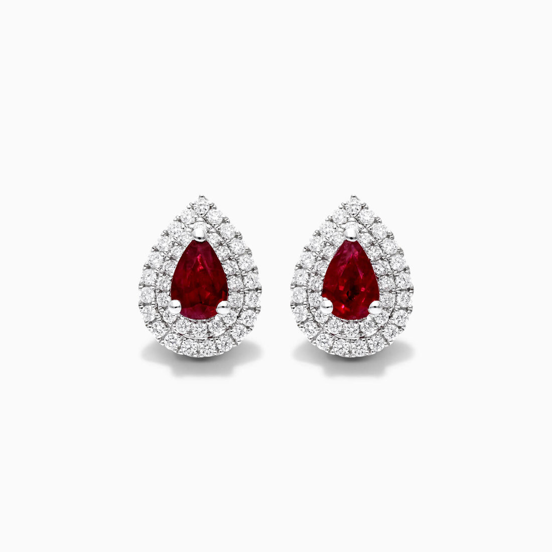 Brinco De Ouro 18k Feminino C/ Diamantes Brilhantes e Rubi Pera | New | Brincos, Celestial Diamonds, diamante, rubi, white | AUREA FINE JEWELRY