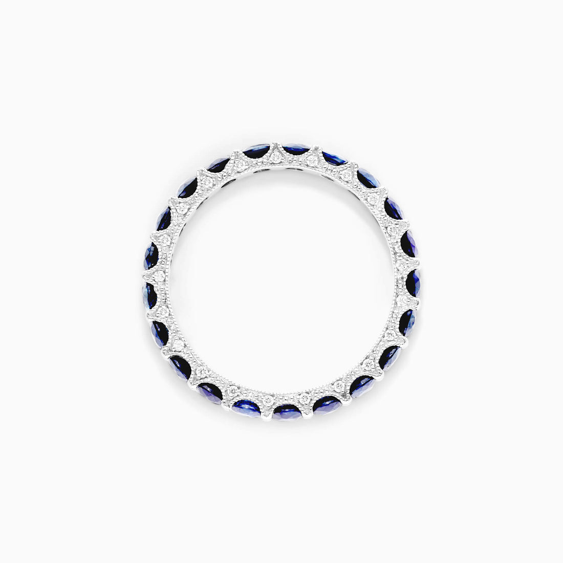 Anel Aparador de Safari Azul em Ouro 18k c/ Diamantes Brilhantes De Luxo