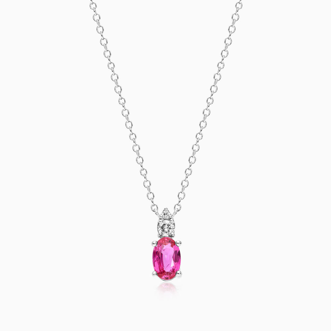 Corrente feminina em Ouro 18k diamantes e rubi Luxo