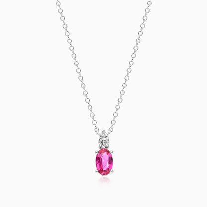 Corrente feminina em Ouro 18k diamantes e rubi Luxo