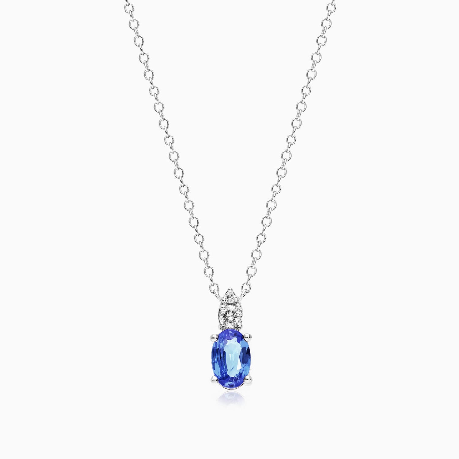 Corrente feminina em Ouro 18k diamantes e Safira Luxo