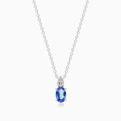 Corrente feminina em Ouro 18k diamantes e Safira Luxo
