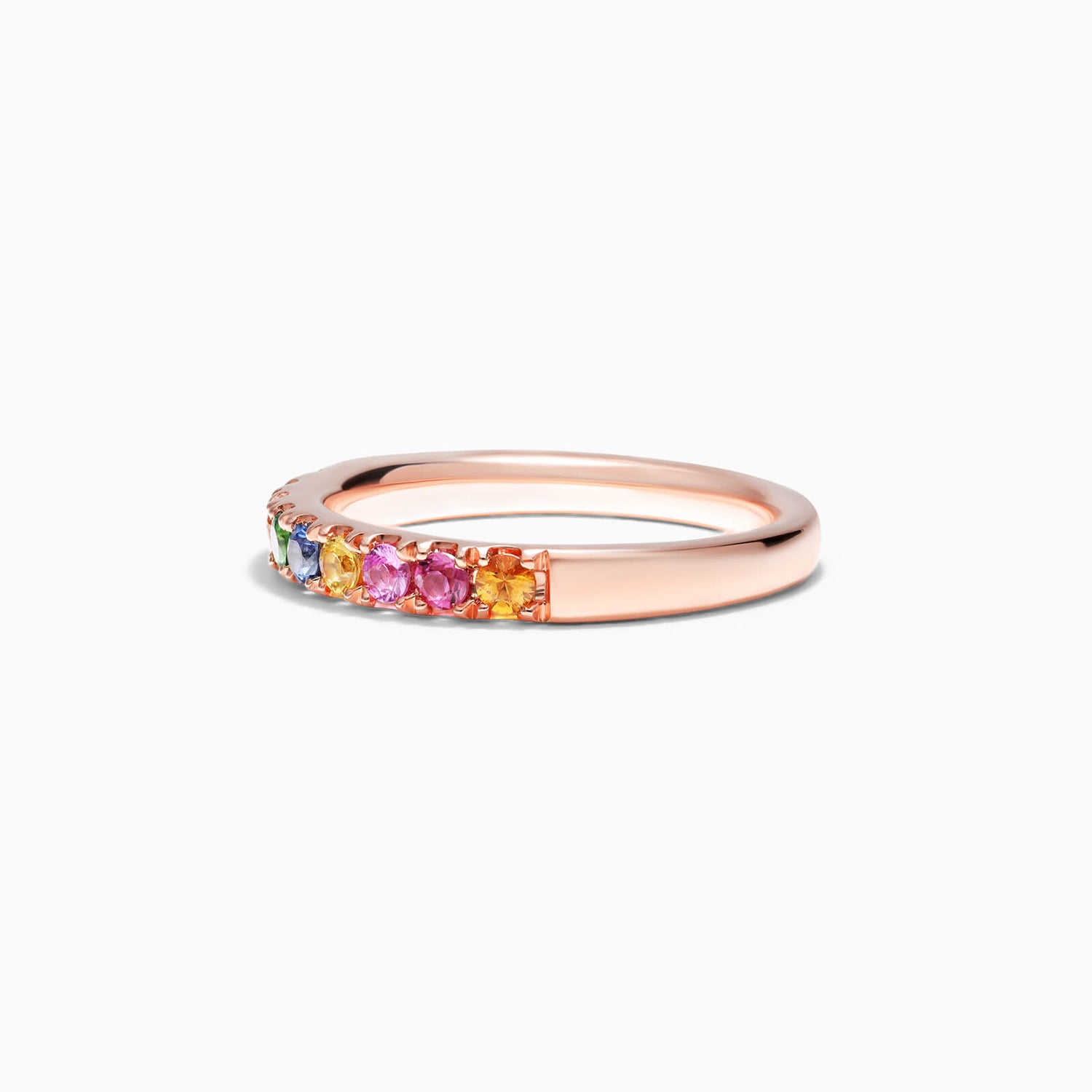 Anel de Safira Coloridas em Ouro 18k Arco - Iris de Luxo