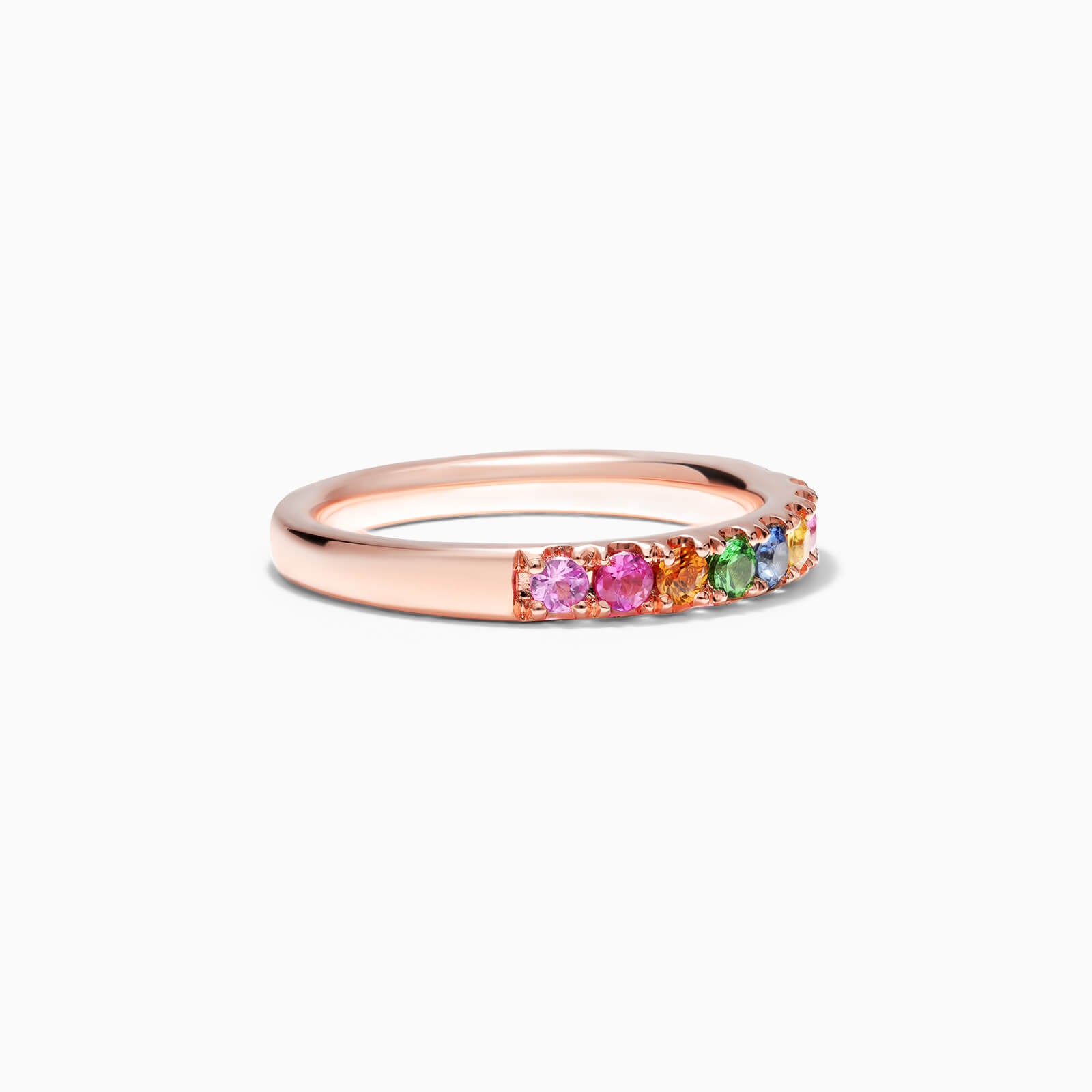Anel de Safira Coloridas em Ouro 18k Arco - Iris de Luxo