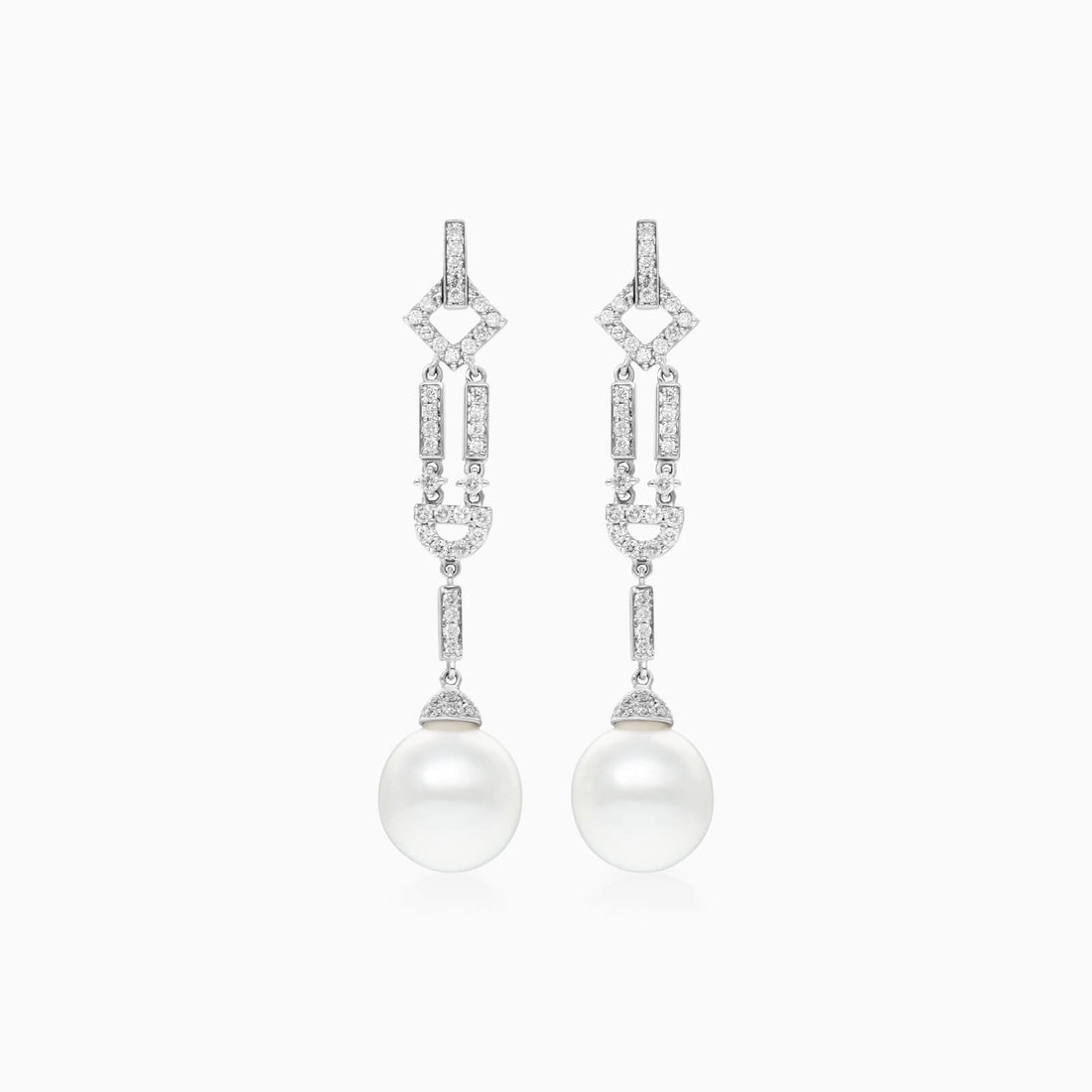 Brinco De Ouro 18k Pendurado Feminino c/ Brilhantes e Perola de Luxo Elsa | New | brinco, Brincos, diamante, perola, white | AUREA FINE JEWELRY