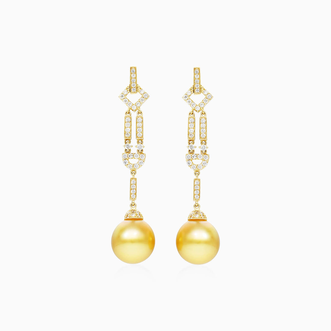 Brinco De Ouro 18k Pendurado Feminino c/ Brilhantes e Perola de Luxo Elsa | New | brinco, Brincos, diamante, perola, yellow | AUREA FINE JEWELRY