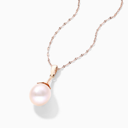 Colar Corrente De Ouro Rose 18k Feminina c/ Pingente Perola de Gota