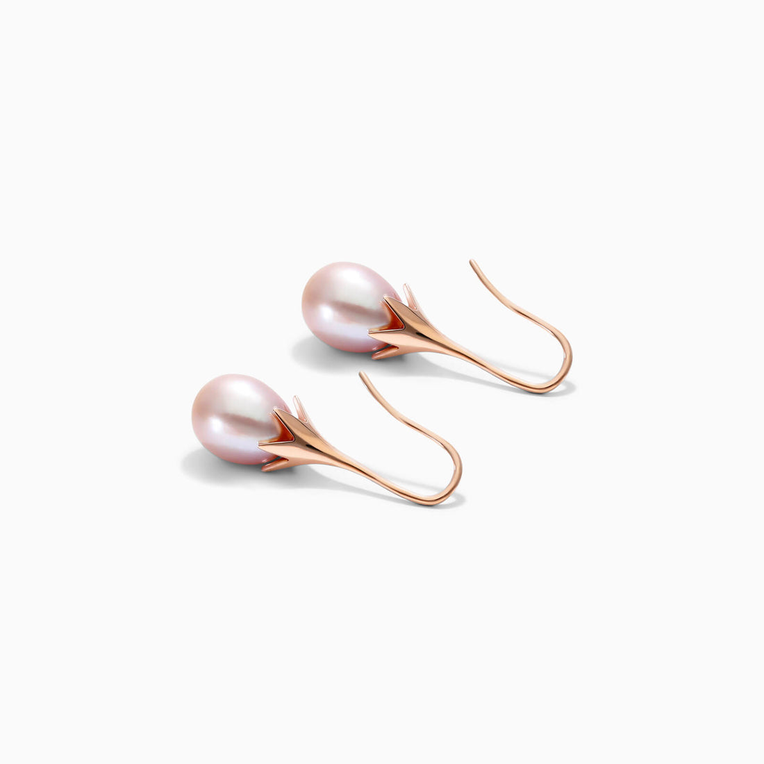 Brinco De Ouro Rose 18k e Gota de Perola