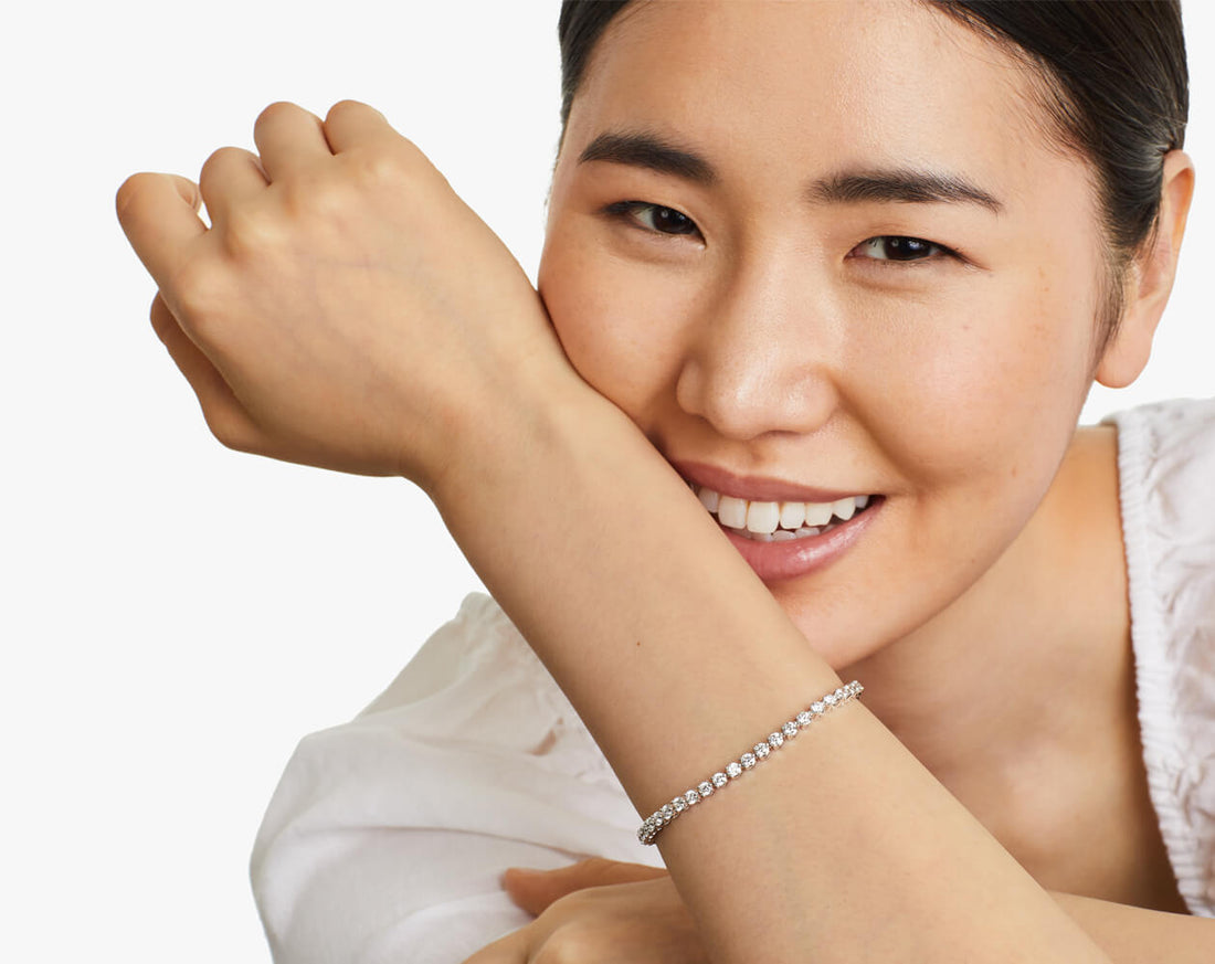 Pulseira Riviera Três Pontas De Diamante Ouro Branco 18K 500pts