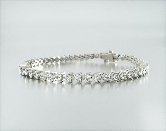 Pulseira Riviera Três Pontas De Diamante Ouro Branco 18K 300pts