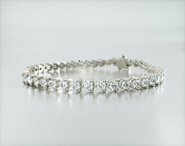 Pulseira Riviera Três Pontas De Diamante Ouro Branco 18K 500pts